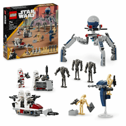 LEGO Star Wars 75372 Clone Trooper & Battle Droid Battle Pack 🌟 4 Minifiguren, 5 Droiden & Speeder Bike 🚀