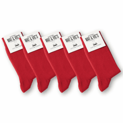 Mat & Vic's Socken Herren Baumwolle schwarz 🧦 Black Socks Men & Women - Feine Strümpfe Herren 5 10 Paar für Business Damen und Männer Herrensocken farbig bunt weiß 35-38 39-42 43-46 47-50 35-38 5 Paar Fun Rot