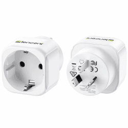LENCENT 2X Reiseadapter Reise-Stecker Typ I Euro Schuko Adapter für Australien China Argentinien Neuseeland Fidschi Brasilien Steckdose Weiß ⚡️🔌