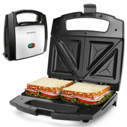 🥪 Aigostar Sandwichmaker für Dreieckige Sandwichtoasts, 800 W mit Antihaftbeschichtung 🥪
