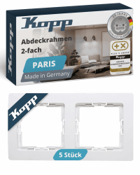 Angebot: Kopp PARIS 2-fach Abdeckrahmen in Arktis-Weiß - 5 Stück 🌟