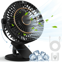 🌀🌬️ Mini Ventilator mit 5 Geschwindigkeiten und 720° Drehung 🌞⚙️
