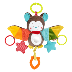 🦇🌈 Fehn Activity-Spieltier Fledermaus 🌟 Motorikspielzeug für Babys 👶