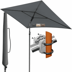 🌞 Menz Sonnenschirm Balkon 3-IN-1 Sonnenschutz Balkon SET in Anthrazit 🏖️