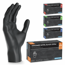 🧤 200x Einweghandschuhe Schwarz, Nitrilhandschuhe puderfrei - Vorteilspack!