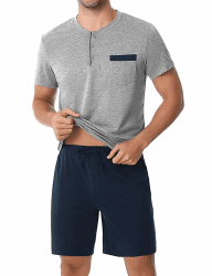 Aseniza Herren Schlafanzug Kurz Pyjama mit T-Shirt und Shorts 😴👕🩳