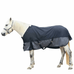 🐎🌧️ Hochwertige 1200D Reißfeste Pferdedecke ohne Füllung - Schwarz-Grau 130 cm