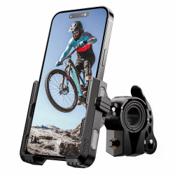 🚴‍♂️ Fahrrad Handyhalterung mit 1s-Sperre für iPhone & Samsung - Grau