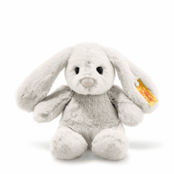 Steiff Hoppie Hase 18 cm hellgrau 🐰🌟 - Kuscheltier für Kinder mit Schlappohren