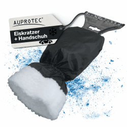 🧤🚗 AUPROTEC Eiskratzer mit Handschuh gefüttert - Schwarz 🌨️❄️