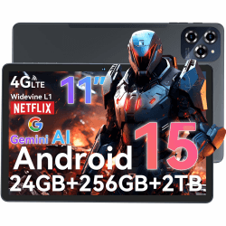 TABWEE W90 Android 15 Tablet 11 Zoll - 24GB RAM+256GB ROM, FHD Großes Display Gaming Tablet