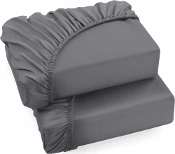 Angebot: Utopia Bedding - 2er Set Spannbettlaken 180x200cm - Grau