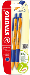 🎉 Super Angebot: STABILO Druck-Kugelschreiber - pointball - 2er Pack - blau 🖊️