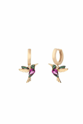 Einzelstück® Kolibri Hoops | 925 Sterling Silber Ohrringe 🕊️💎