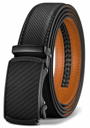 Gürtel Herren, Gürtel Ratsche Ledergürtel Automatikschließe für Herren Anzug Business Kleidung,Breit 35mm,Größe Angepasst 110cm/30"-36"taille verstellbar Schwarz231