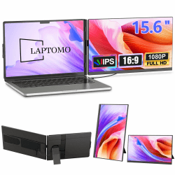 Portable Monitor, 15,6" Laptop Bildschirm Erweiterung, 1080P FHD Dual Screen Extender with Windows, Mac, Chrome, Android