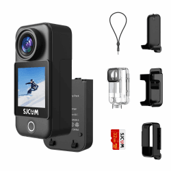 SJCAM C300 Pocket Action Kamera 4K30fps, 1.33'' Touchscreen Sportkamera, 2.4G/5G Dual WiFi 20MP Helmkamera, 6-axis EIS Unterwasserkamera 30m/98ft Wasserdicht