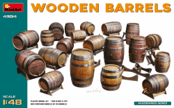 Mini Art 49014 1:48 Holzfässer (20)-originalgetreue Nachbildung, Modellbau, Plastik Bausatz, Basteln, Hobby, Kleben, Modellbausatz, Zusammenbauen, unlackiert, White