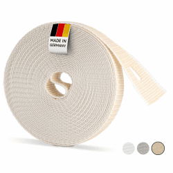 6m Rolladengurt 20mm Beige [Made in Germany] - Für Rolläden an Türen und Fenster [Hohe Reißfestigkeit und UV-Stabilität] - Rolladen-Gurtband passend auf Gurtwickler Aufputz Maxi