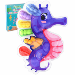 hopihy Color Sorting Sensorisches Spielzeug Fidget Toy zum Sortieren der Farben, Seepferdchen-Form Anti Stress Spielzeug Montessori Spielzeug Baby Sortierspiel zum Zählen Sortieren Farben Lernen