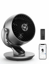 Dreo 28dB Leiser Smart Tischventilator für Schlafzimmer Büro, Ventilator mit Fernbedienung Kühlung 21M Windentfernung 4-Geschwindigstufe 5 Modi 12H Timer 90° Auto 120° Manuell oszillierend, Lynx S