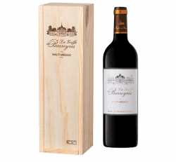 Geschenkset in Holzkiste – Rotwein Trocken – La Griffe de Barreyres – Haut Médoc AOP – Jahrgang 2018 – Terra Vitis