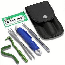 Zeckenzange 5er Set mit Etui -Zeckenzange Set für Haustiere - Hunde - Zeckenhaken - Zeckenpinzette - Katze