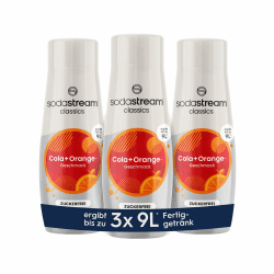 SodaStream Sirup 3x Cola + Orange ohne Zucker, 1x Flasche ergibt 9 Liter Fertiggetränk, Sekundenschnell zubereitet und immer frisch, 3x 440 ml