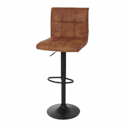 Mendler Barhocker HWC-B13, Barstuhl Tresenhocker, Wildlederimitat MVG-Zertifiziert - Vintage Hellbraun