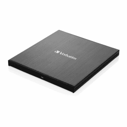 Verbatim Externer Slimline Bluray Writer mit USB 3.2-Kabel, externer DVD und Bluray Brenner, ideal für Notebooks und Computer ohne Laufwerk, Bluray Player & DVD Drive für Wiedergabe in Ultra HD 4K