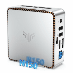 NiPoGi E2 Mini PC 16 GB DDR4 1024 GB M.2 SSD, Ιntel Twin Lake N150(bis zu 3,6 GHz) Mini Desktop Computer W-11 Pro, 4K@60Hz Dual Display, HDMI 2.0, DP, Dual-WiFi, Micro-PC mit VESA für Schule/Büro.