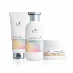 Wella Professionals ColorMotion+ Vorteils-Set – professionelle Haarpflege für gefärbtes Haar für mehr Glanz – Set aus 250 ml Shampoo, 200 ml Conditioner und 150 ml Haarkur