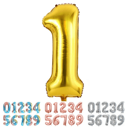 Ponmoo Luftballon Zahl 1 Gold, Riesen Nummer 0 1 2 3 4 5 6 7 8 9 10-19 20-29 30-39 40 50 60 70 80 90 100, groß Folienballons für Hochzeit Jubiläum, Geburtstagsballons Party Dekoration *Gold Zahl 1