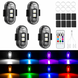 Strobe Drone Light,4 Stück Fernbedienung Blitzlicht,Aircraft Strobe Lights,Drohnen-Antikollisionslichter,Blitzlicht mit Fernbedienung,Drahtloses LED-Blitzlicht,für Drohne
