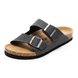 FITORY Herren-Sandalen mit Fußgewölbeunterstützung, Pantoletten mit verstellbaren Schnallenriemen und Kork-Fußbett für den Sommer, Größe 40–47