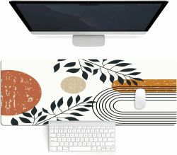 Mauspad 80x30cm Gaming Mousepad, Tischunterlage Large mit Genähten Kanten und Anti Rutsch, Schreibtischunterlage verbessert Präzision und Geschwindigkeit für Computer(Boho)