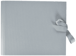 Rössler Papier 13161157006 - Fotoringbuch mit Schleife, 230 x 210 mm, 2 Ringe, 50 Seiten, grau, 1 Stück
