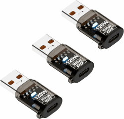 3 Stück USB auf USB-C Adapter 10 Gbps OTG Aufladung Adapter für Type A Computer/Laptops/U-Scheibe/Festplatte