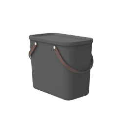Rotho Albula Aufbewahrungsbox 25l mit Deckel, Kunststoff (PP recycelt), anthrazit, 25l (40.0 x 23.5 x 34.0 cm), Nicht zutreffend