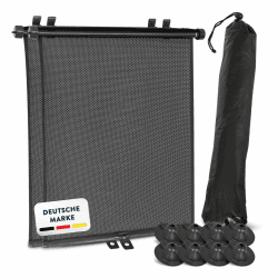 Sonnenrollo Auto, Rollfunktion mit Flexibler Größeneinstellung und UV-Schutz (2er-Set), Sonnenschutz Auto Baby bis zu 40 x 60cm, Zubehör für Babys & Kinder (Schwarz)