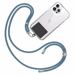 Band Handykette Schlüsselband Kette Handyschnur [Blau] Zum Aufhängen Nacken Umhängen Universal für Handy mit Pad [Schwarz] Handyband Patch Karabiner Handy Lanyard Schlüsselbänder