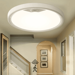 EASY EAGLE Deckenlampe mit Bewegungsmelder Innen: Lampe mit Bewegungsmelder LED Deckenleuchte 2700K 4000K 6500K, Rund Wandlampe für Flur Keller Balkon Treppe Küche Garage Badzimmer, 22CM 1800LM
