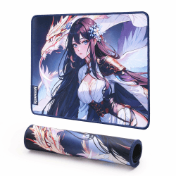 Redragon P046-S Anime-Gaming-Mauspad - Glatte Lycra-Oberfläche, rutschfeste Gummibasis, spritzwassergeschützt, langlebiges 5mm Dickes Design, 13 x 10 Zoll, dunkelblau