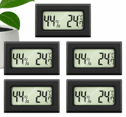 MAVORI® 5 x Thermo Hygrometer mini digital - 2 in 1 Temperatur und Luftfeuchtigkeitsmesser - Mini Thermometer und Hydrometer Feuchtigkeit digital - präzise Messwerte - inkl. Batterien