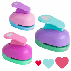 Stanzer Herz 3 Stück Stanzer Kreis Motivstanzer Herz Motivlocher Papierstanzer Herz Stanzer Set Ausgestanztes Motiv für Basteln, Scrapbooking, Geschenkanhänger(8mm 15mm 25mm) (Herz)