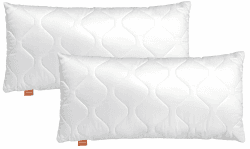 sleepling 2er Set Komfort 100 Kopfkissen, 40 x 80 cm, Ökotex, waschbar bis 60 Grad, Made in EU, Füllmengengarantie, Größengarantie, weiß