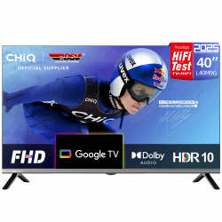 CHIQ 40 Zoll (100 cm) Fernseher Smart TV, FHD HDR10, Google TV, Triple Tuner DVB-C/T/T2/S/S2, Dolby Audio, DBX-tv, Chromecast Built-in, HDMI, USB, Metallfreies