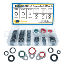 A/C System Kompressor Dichtung Dichtungen Klimaanlage Kompressor Port Seal Washer Kit 60 Stück Dichtung Bonded Seal Sortiment