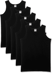 Fruit of the Loom Herren Unterhemd Athletic M L XL XXL 3XL 4XL 5XL auch Farbsets (1er/5erPack) XL Schwarz (Black)
