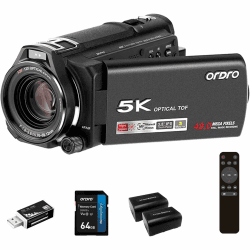 ORDRO XV80 5K Live-Streaming-Camcorder, 12-Fach optischer Zoom, 48 MP, Vlogging-Kamera für YouTube, Fotorekorder-Kamera